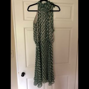 Tibi Green and Taupe halter dress